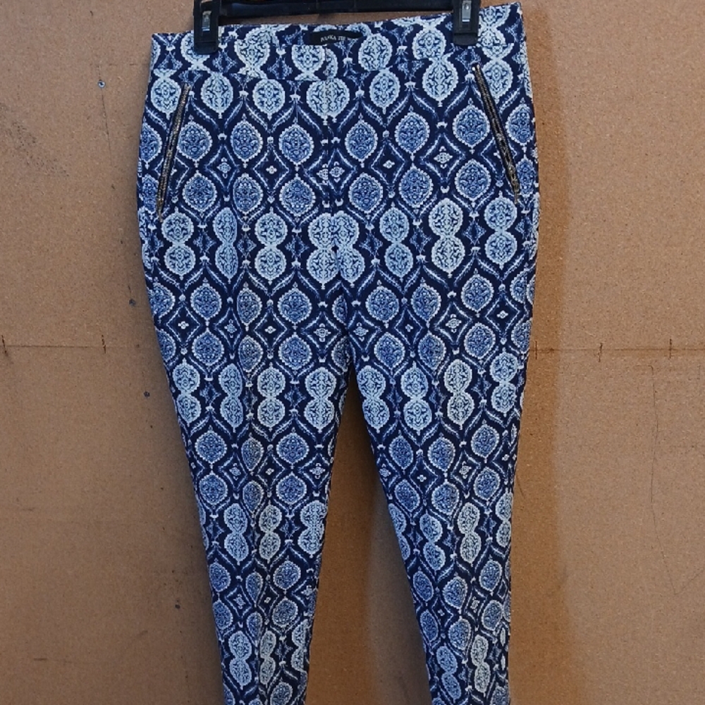 Blue and White Patterned Pants